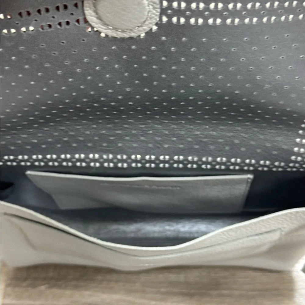 ISAAC MIZRAHI silver crossbody purse